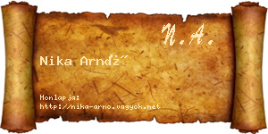 Nika Arnó névjegykártya